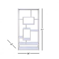 Alize 71 in. White and Chrome Multi Shelf Bookcase by Steve Silver 9 Alize 71 in. White and Chrome Multi Shelf Bookcase by Steve Silver -Steve Silver Online Store white steve silver bookcases bookshelves az250bw 40 1000