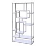 Alize 71 in. White and Chrome Multi Shelf Bookcase by Steve Silver 2 Alize 71 in. White and Chrome Multi Shelf Bookcase by Steve Silver -Steve Silver Online Store white steve silver bookcases bookshelves az250bw 64 1000