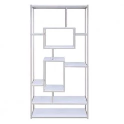 Alize 71 in. White and Chrome Multi Shelf Bookcase by Steve Silver 10 Alize 71 in. White and Chrome Multi Shelf Bookcase by Steve Silver -Steve Silver Online Store white steve silver bookcases bookshelves az250bw c3 1000