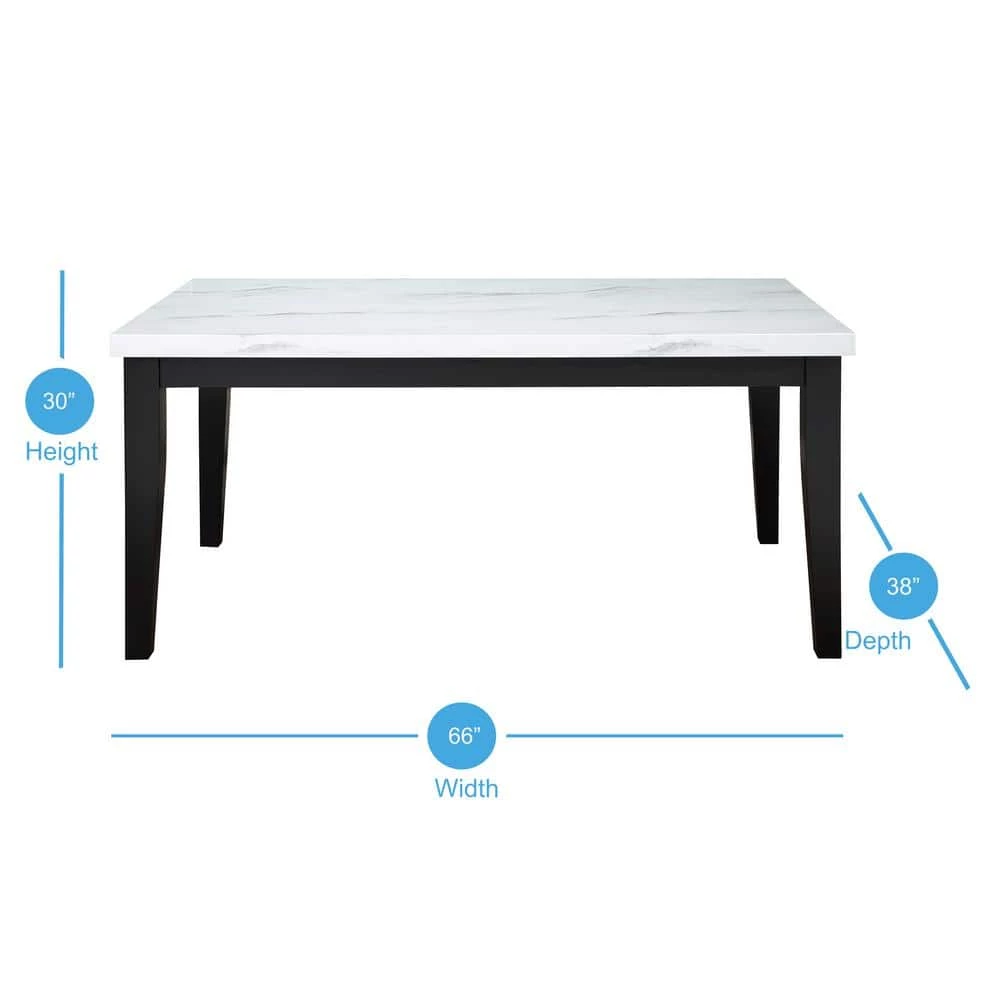 Sterling White Marble Rectangular Dining Table by Steve Silver 7 Sterling White Marble Rectangular Dining Table by Steve Silver - Image 5