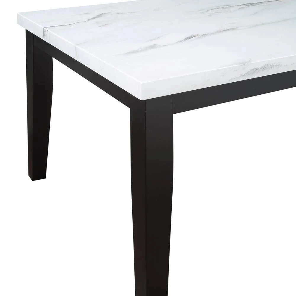 Sterling White Marble Rectangular Dining Table by Steve Silver 4 Sterling White Marble Rectangular Dining Table by Steve Silver - Image 2