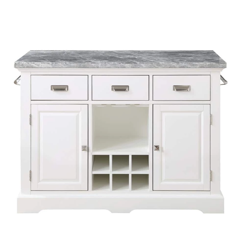 Zermatt White Kitchen Island by Steve Silver 3 Zermatt White Kitchen Island by Steve Silver