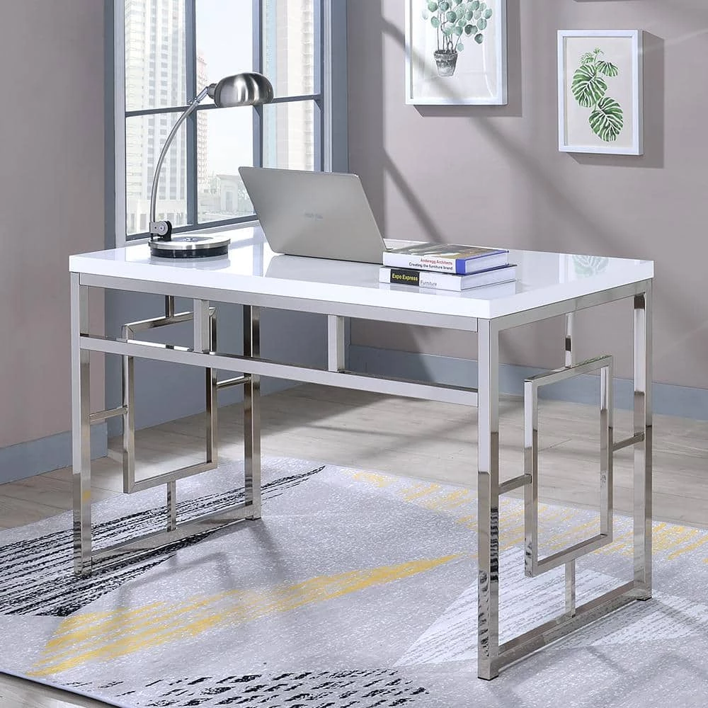 24 in. Rectangular White Writing Desk by Steve Silver 8 24 in. Rectangular White Writing Desk by Steve Silver - Image 6