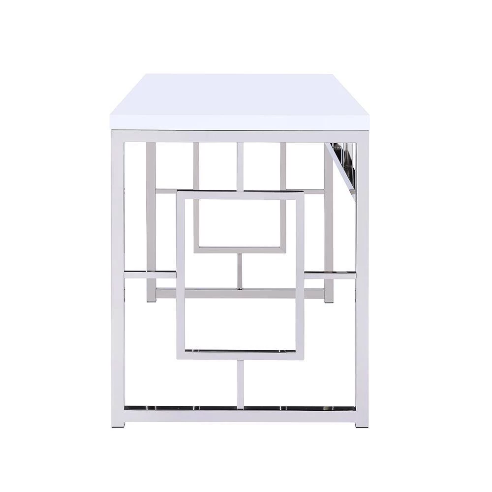 24 in. Rectangular White Writing Desk by Steve Silver 5 24 in. Rectangular White Writing Desk by Steve Silver - Image 3