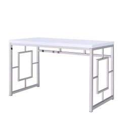 24 in. Rectangular White Writing Desk by Steve Silver