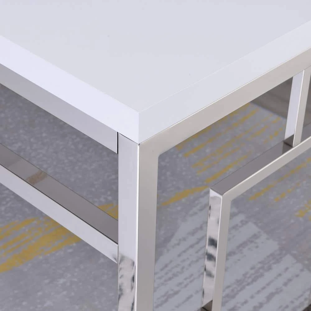 24 in. Rectangular White Writing Desk by Steve Silver 6 24 in. Rectangular White Writing Desk by Steve Silver - Image 4