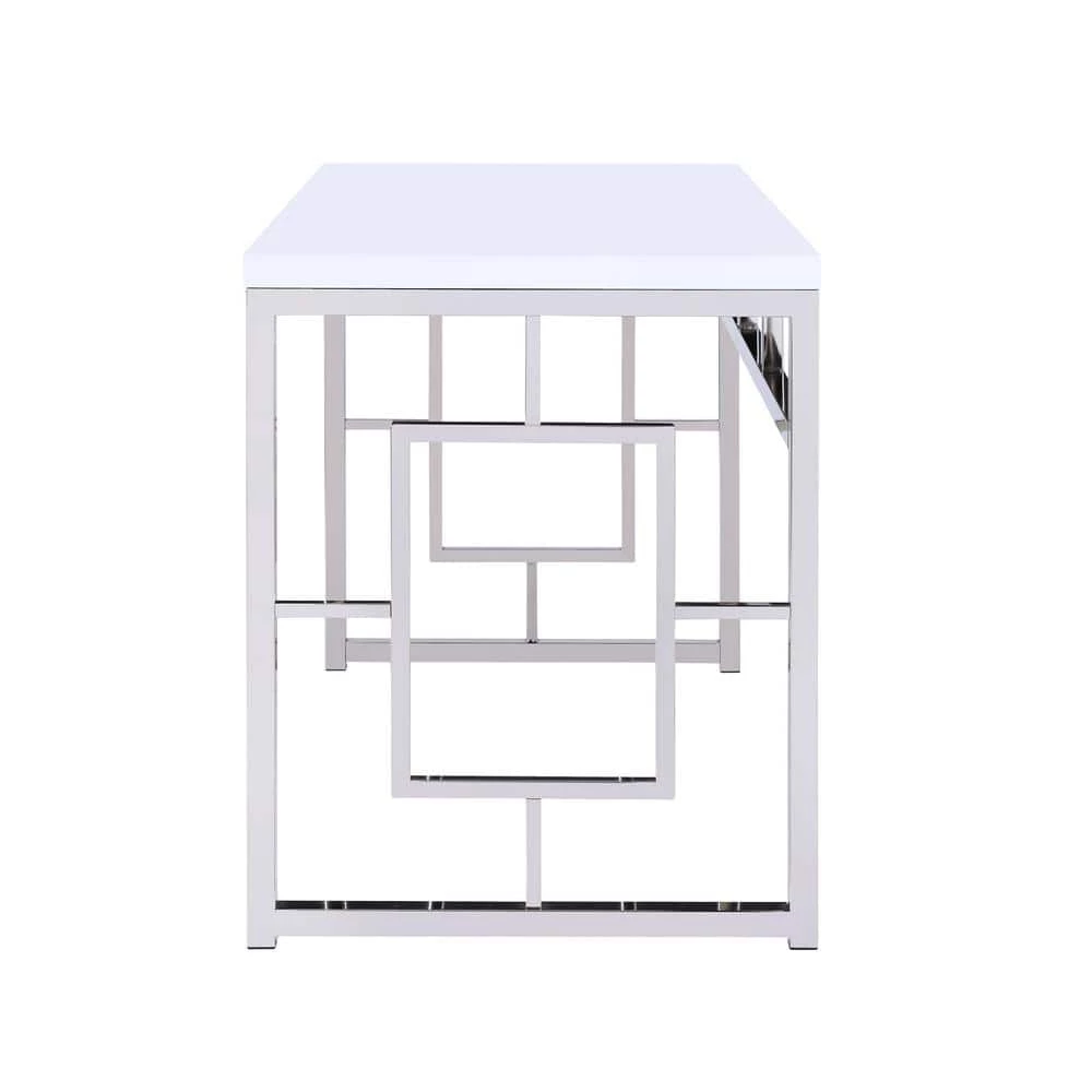 24 in. Rectangular White Writing Desk by Steve Silver 4 24 in. Rectangular White Writing Desk by Steve Silver - Image 2